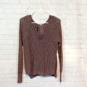 Maurice's  Brown  Knit Sweater - Size Large - Back Zipper Detail